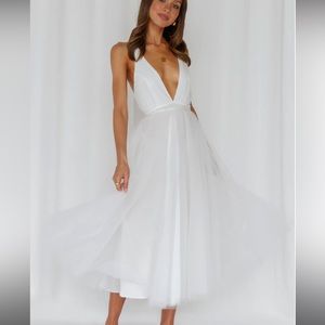 White bridal shower dress